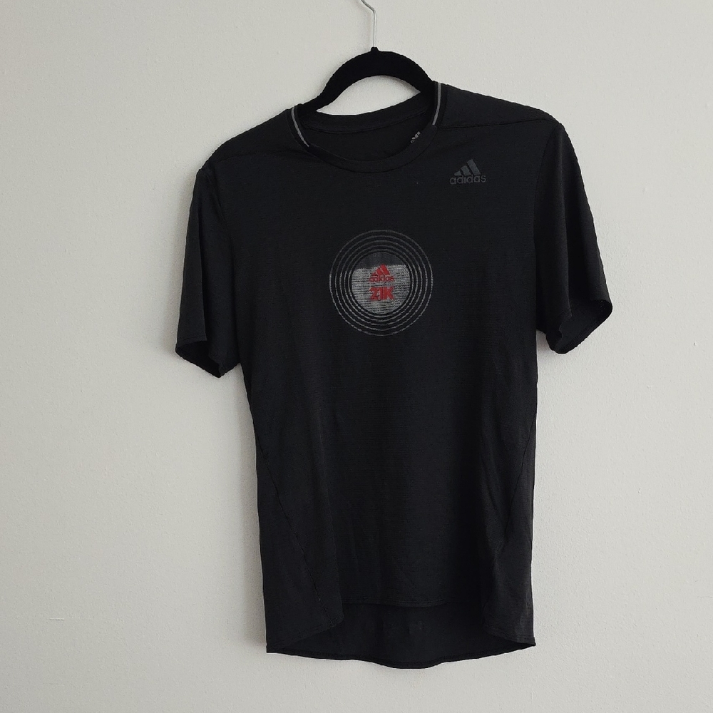 Adidas Black Tee with Red Graphic